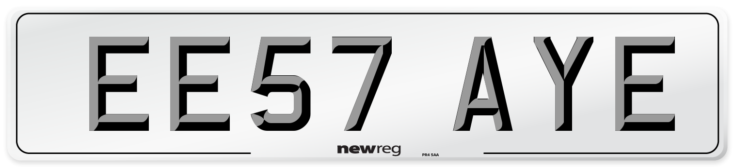 EE57 AYE Number Plate from New Reg